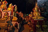 Inle Lake Myanmar. Pindaya, the famous Shwe Oo Min pagoda, a natural cave filled with thousands of gilded Buddha statues. 